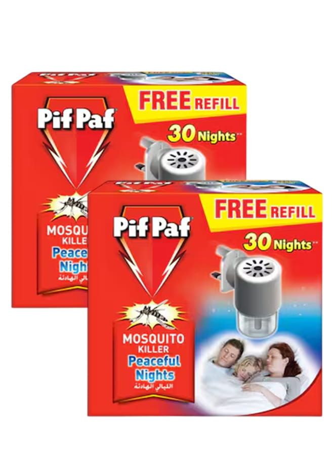 مجموعة جهاز كهربائي سائل لقتل البعوض، عبوتان تكفيان لـ 30 ليلة